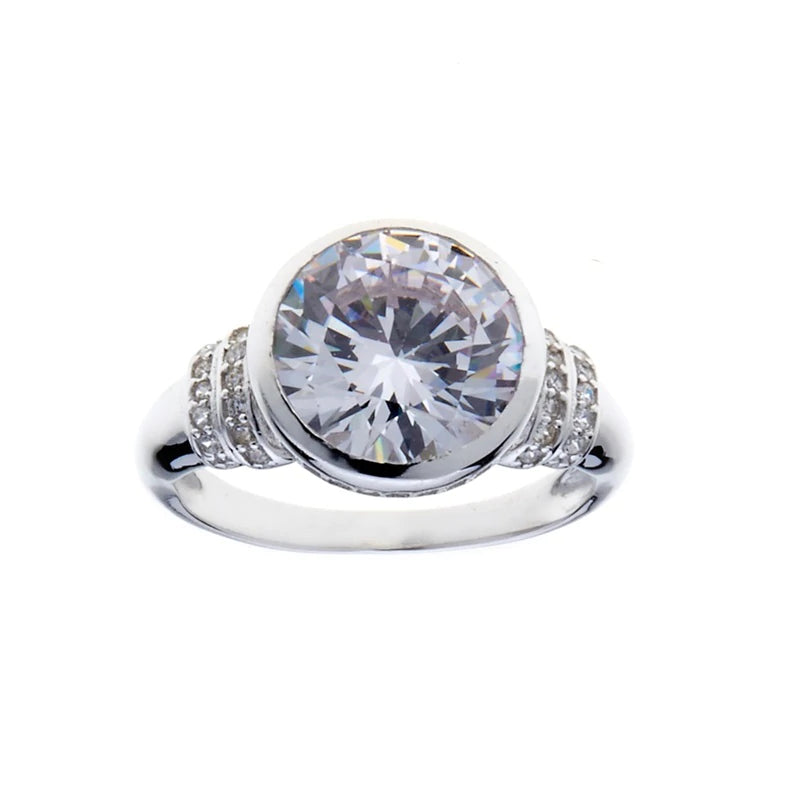 Round Cubic Zirconia Ring
