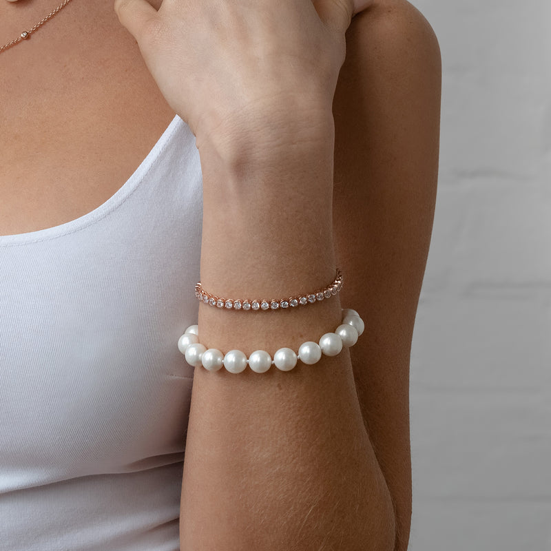 Classic Round White Pearl Bracelet