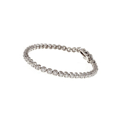Clementine Rhodium Plated Round Cut CZ Tennis Bracelet