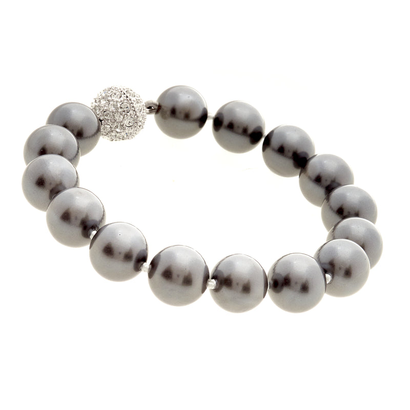 Classic Round Grey Pearl Bracelet