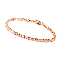 3mm Rose Gold Princess Cut Bracelet
