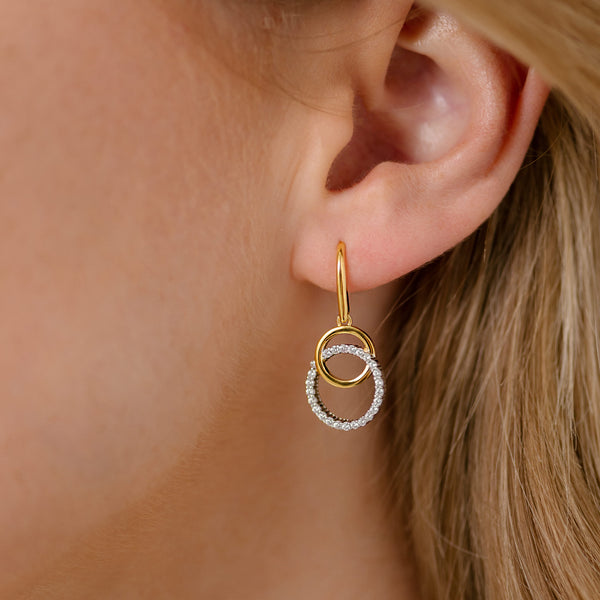 Ella Gold Double Circle Earrings