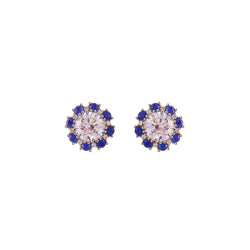 Hallie Sapphire & Light Pink Stud Earrings