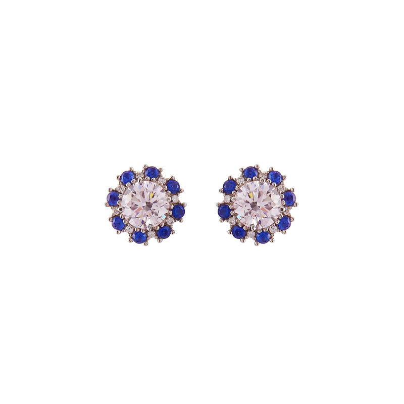 Hallie Sapphire & Light Pink Stud Earrings