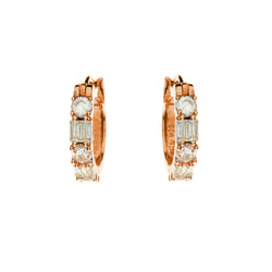 Amore Rose Gold Cubic Zirconia Hoops