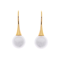 Bella Gold Pearl Drop Earrings