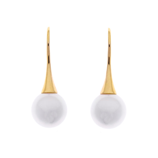 Bella Gold Pearl Drop Earrings