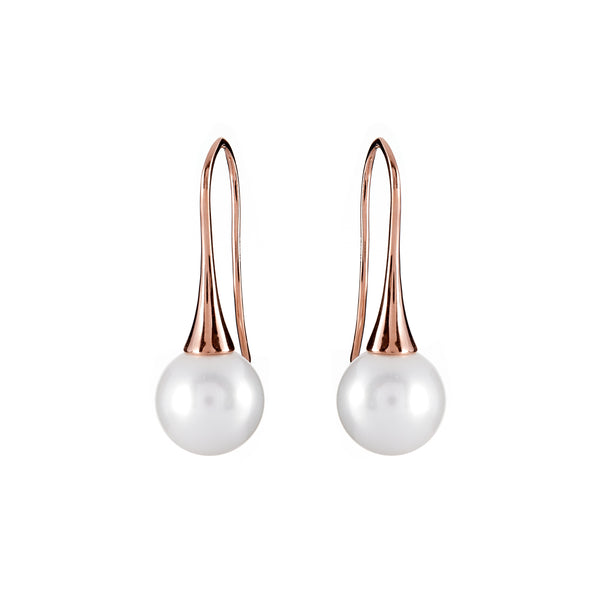 Bella Rose Gold Pearl Drop Earrings