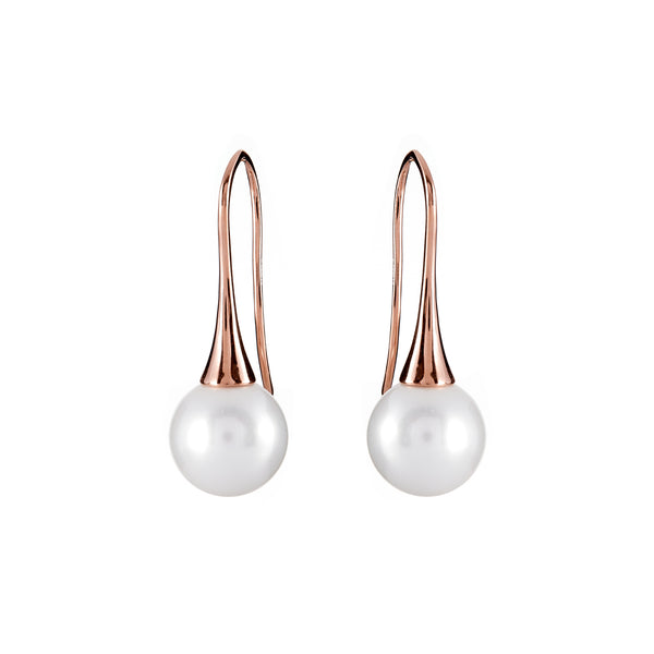 Bella Rose Gold Pearl Drop Earrings