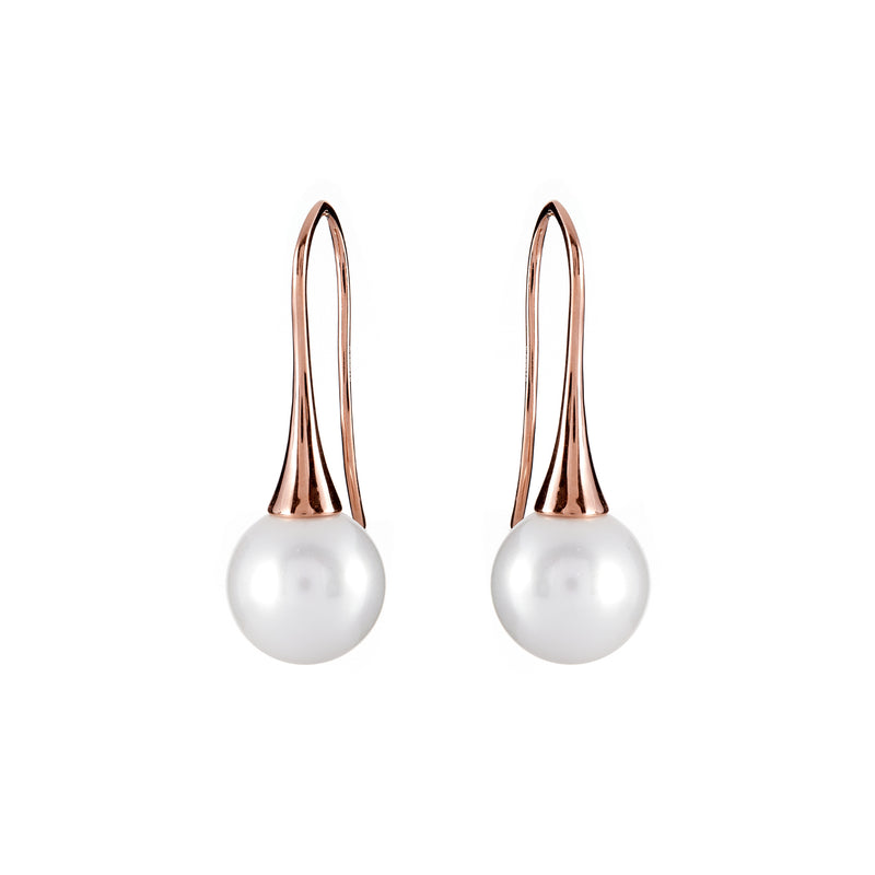 Bella Rose Gold Pearl Drop Earrings