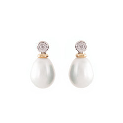 Lauren Two Tone Gold Freshwater Pearl Earrings