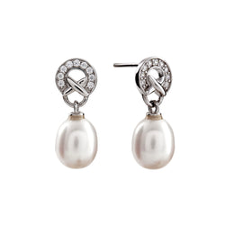 Alisa Freshwater Pearl CZ Drop Earrings