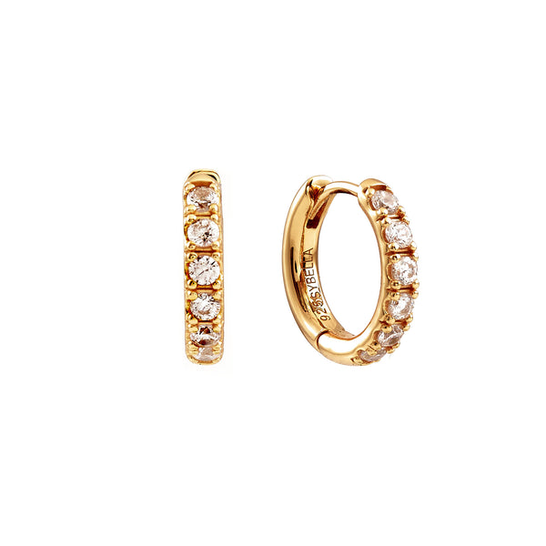 Sibyl Gold Plate Cz Baby Hoops