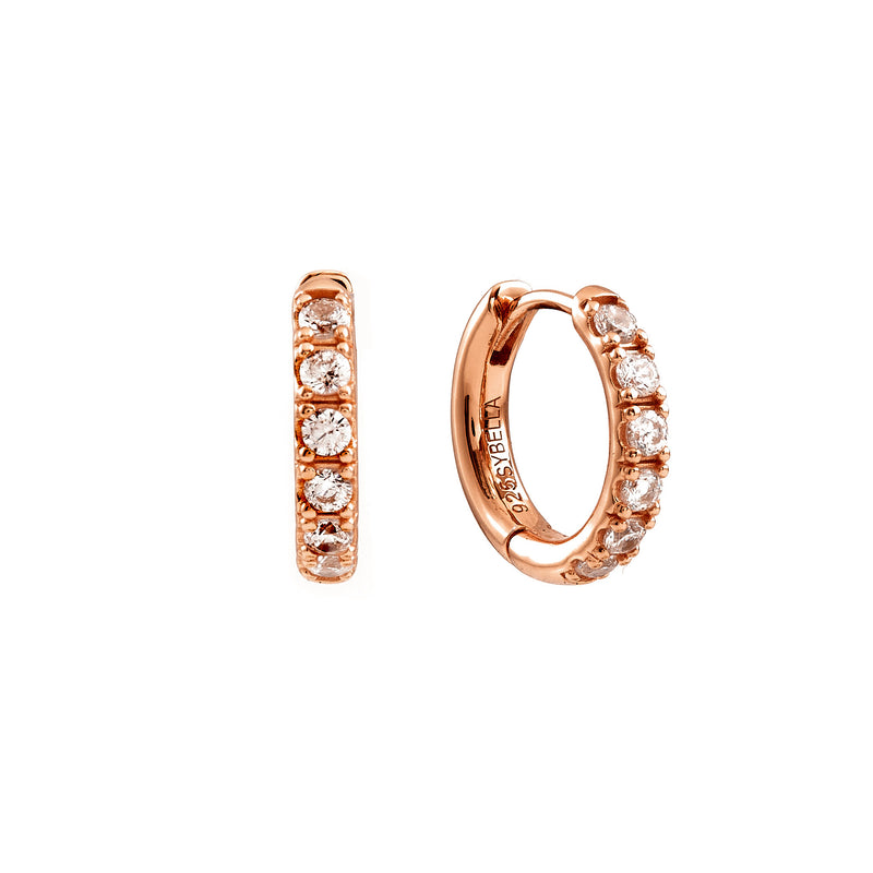 Sibyl Rose Gold plate cz baby hoops