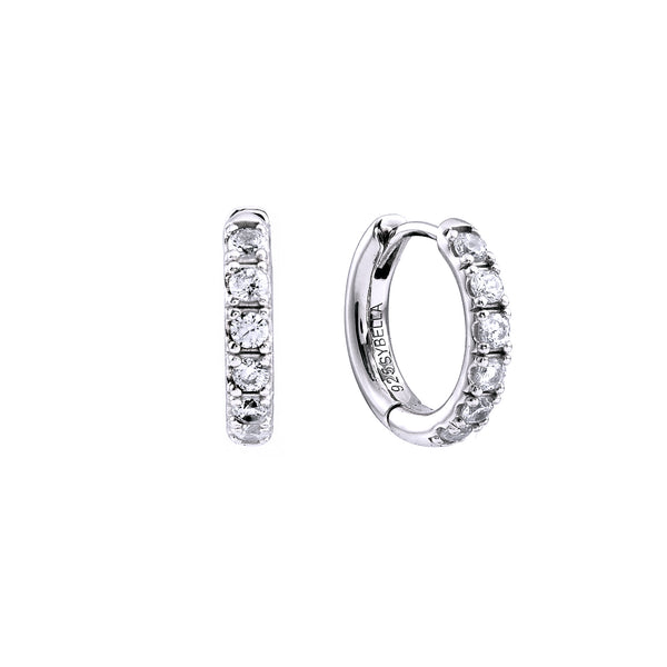 Sibyl Rhodium plate cz baby hoops