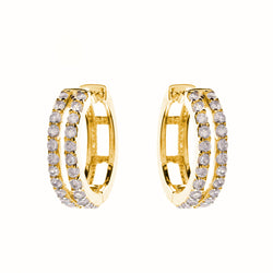 Danya Double Row Gold Hoop Earrings