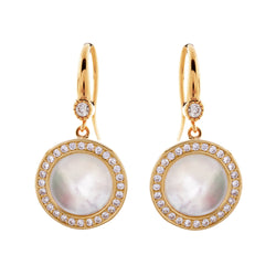 Indi White Pearl & Gold Earrings