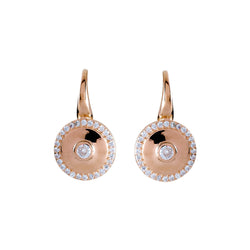 Charlie Round Rose Gold Earrings