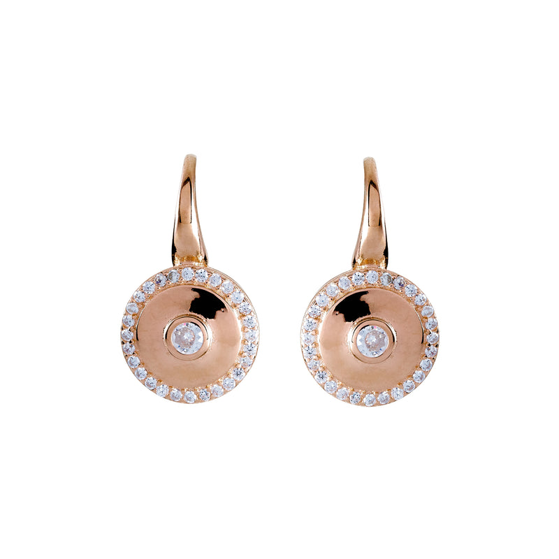 Charlie Round Rose Gold Earrings