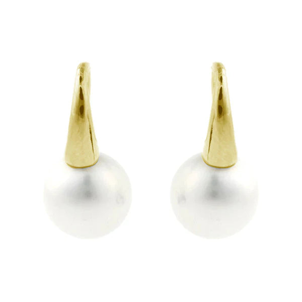 Karina White Pearl Hook Earrings