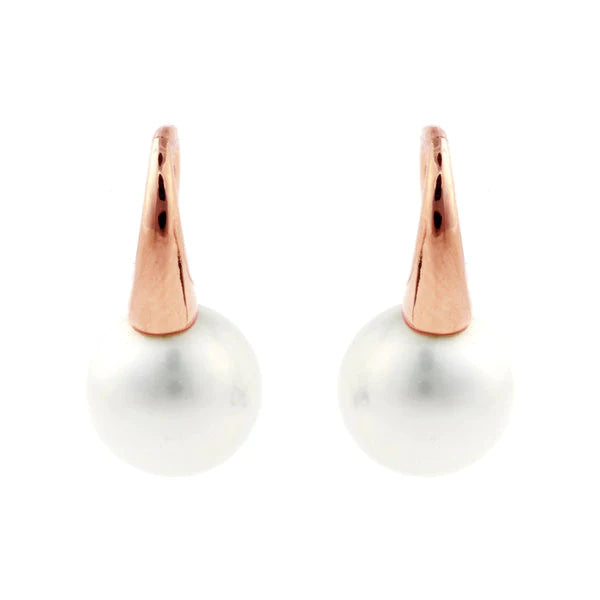 Karina White Pearl Hook Earrings