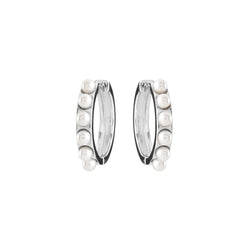 Blake Silver Pearl Hoops