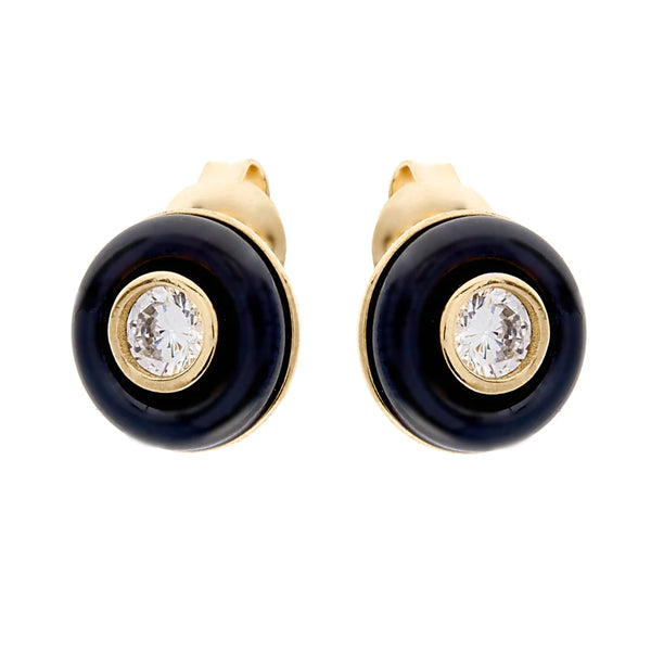 Stacey - black & cubic zironia studs - 3 colours