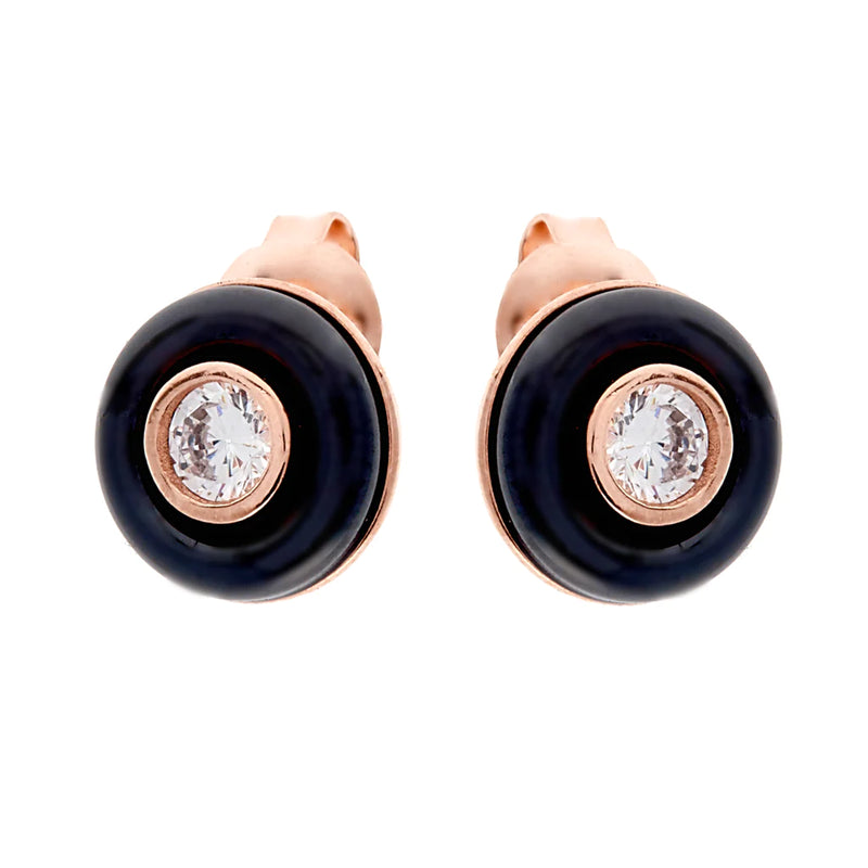 Stacey - black & cubic zironia studs - 3 colours