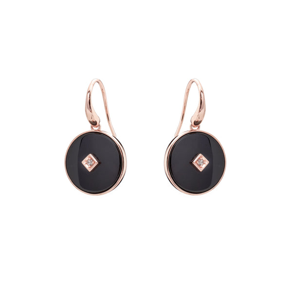 Poppy Rose Gold & Black Earrings