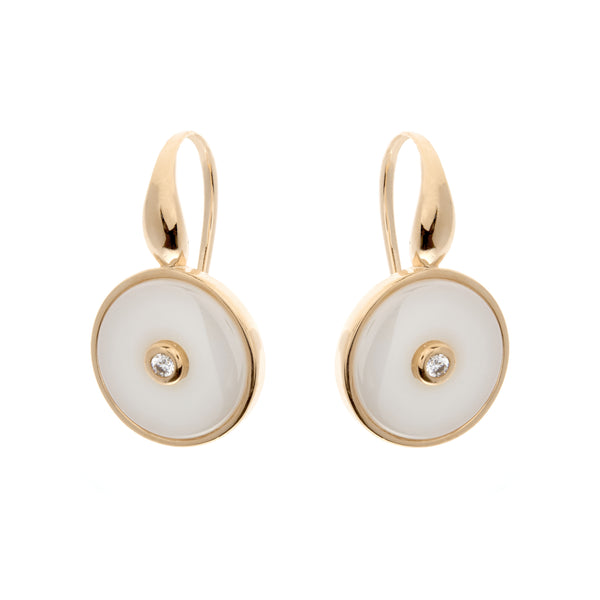 Olivia Gold & White Earrings