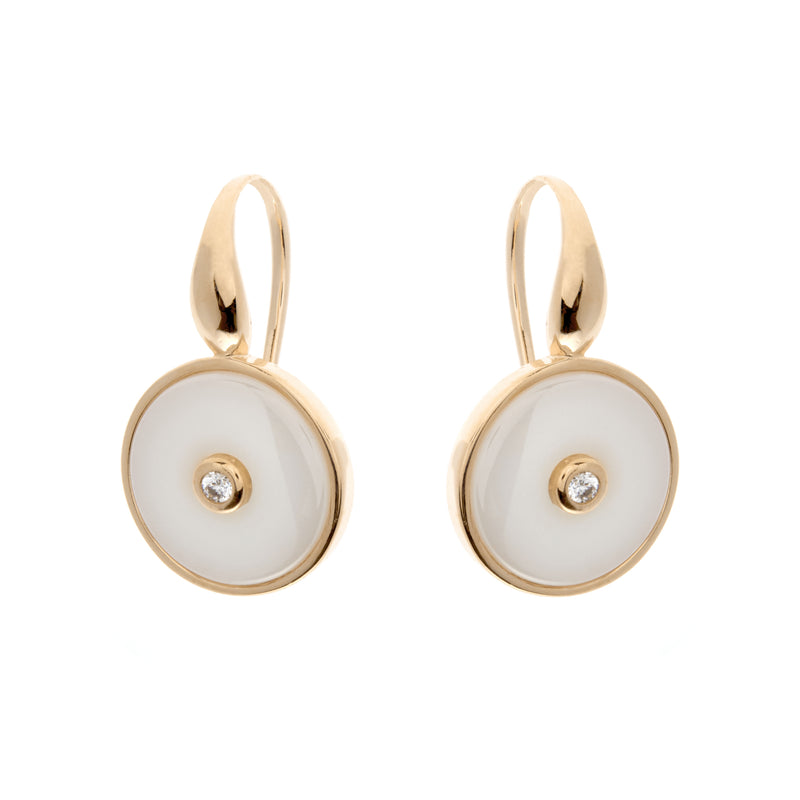 Olivia Gold & White Earrings