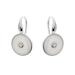 Olivia Rhodium & White Earrings