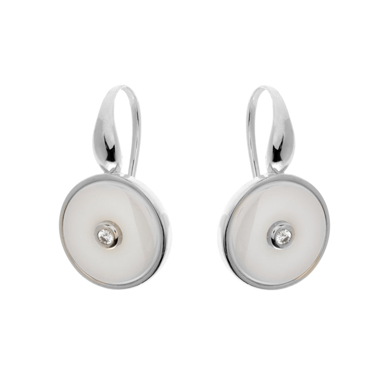 Olivia Rhodium & White Earrings