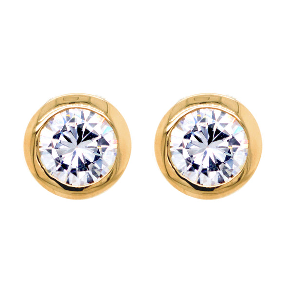 Belle Gold Cubic Zirconia Stud Earrings