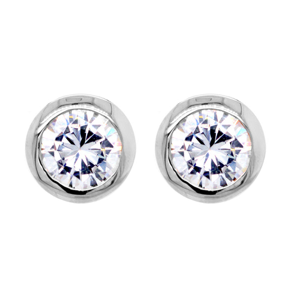 Belle Silver Cubic Zirconia Stud Earrings