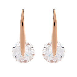 Verity Rose Gold Cz Hook Earrings