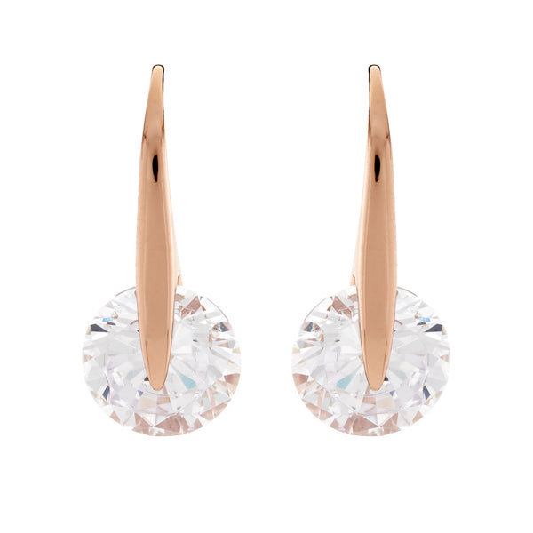 Verity Rose Gold Cz Hook Earrings