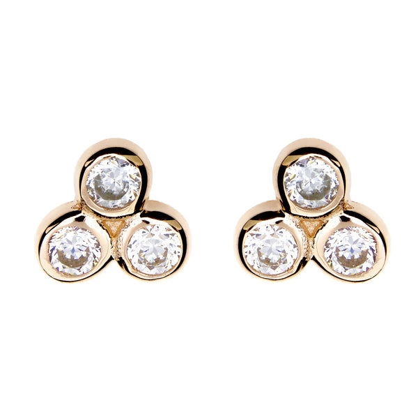 Jade Gold Stud Earrings