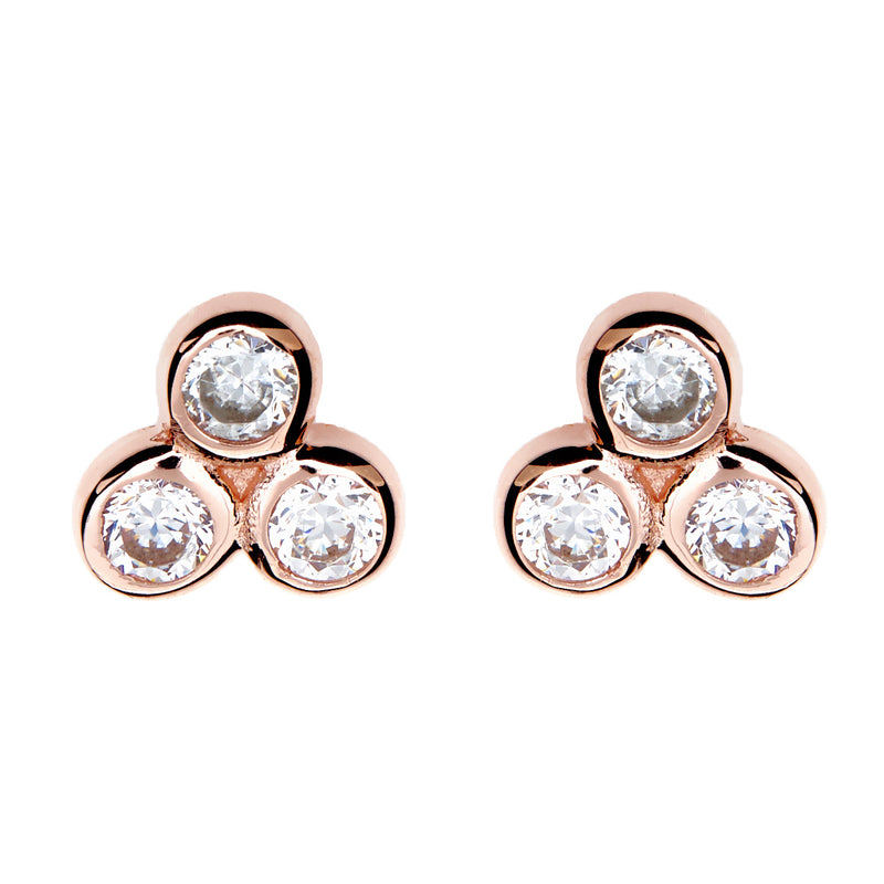 Jade Rose Gold Stud Earrings