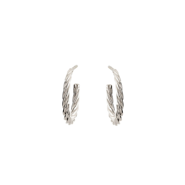 Ellie Twist Silver Hoops