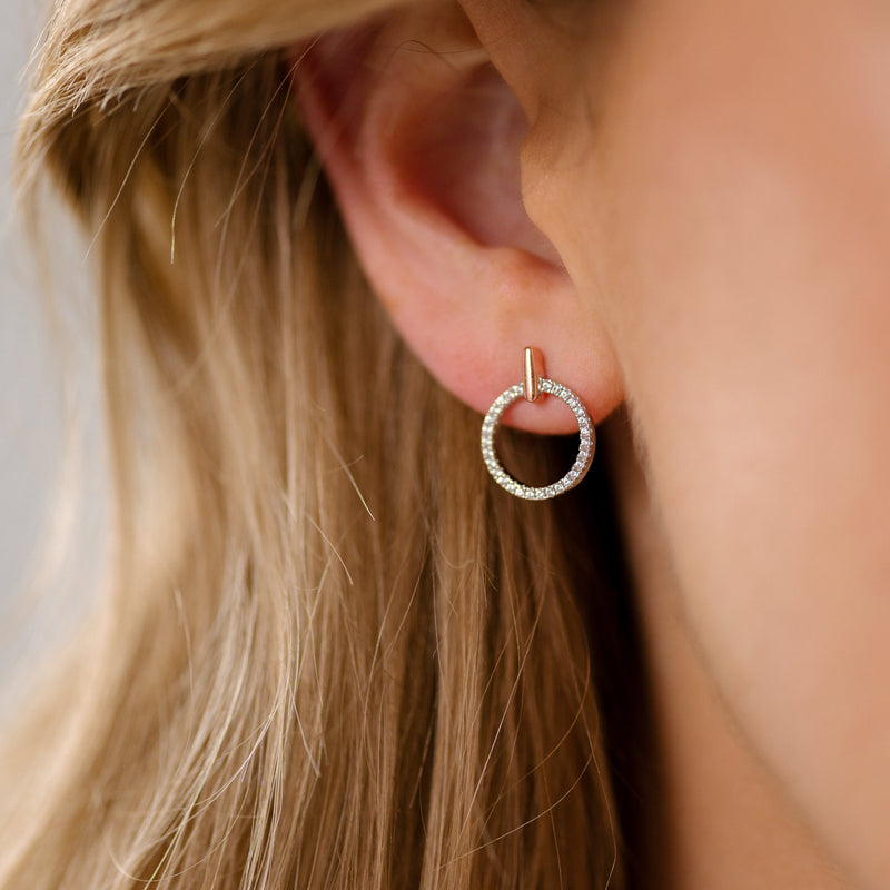 Elenore Gold Open Round Studs