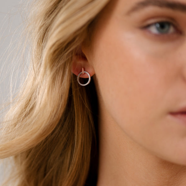 Elenore Rose Gold Open Round Studs