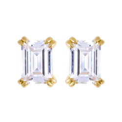 Ayla Baguette Gold Stud Earrings