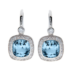 Phoebe Blue & Cubic Zirconia Square Earrings