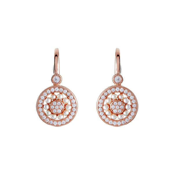 Isla Freshwater Pearl Rose Gold Earrings