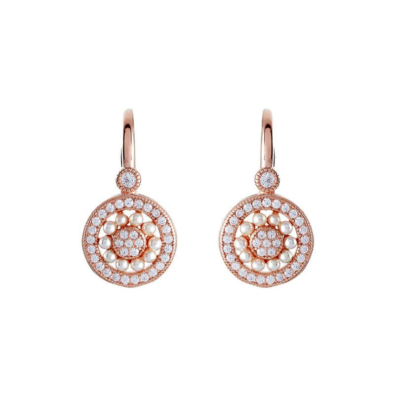 Isla Freshwater Pearl Rose Gold Earrings