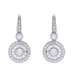Antique Round Micro Pavé Hook Earrings