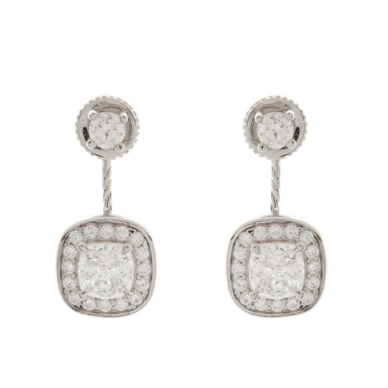 Square Cubic Zirconia Earrings