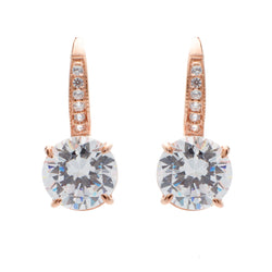 Fae Rose Gold Pave Hook Earrings