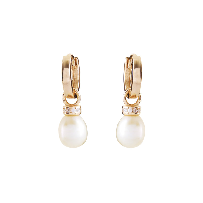 Summer Gold Freshwater Pearl Drop Hoops